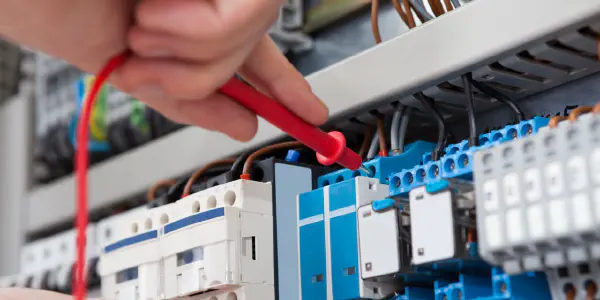 Taking A Measurement With Probes From Distribution Box